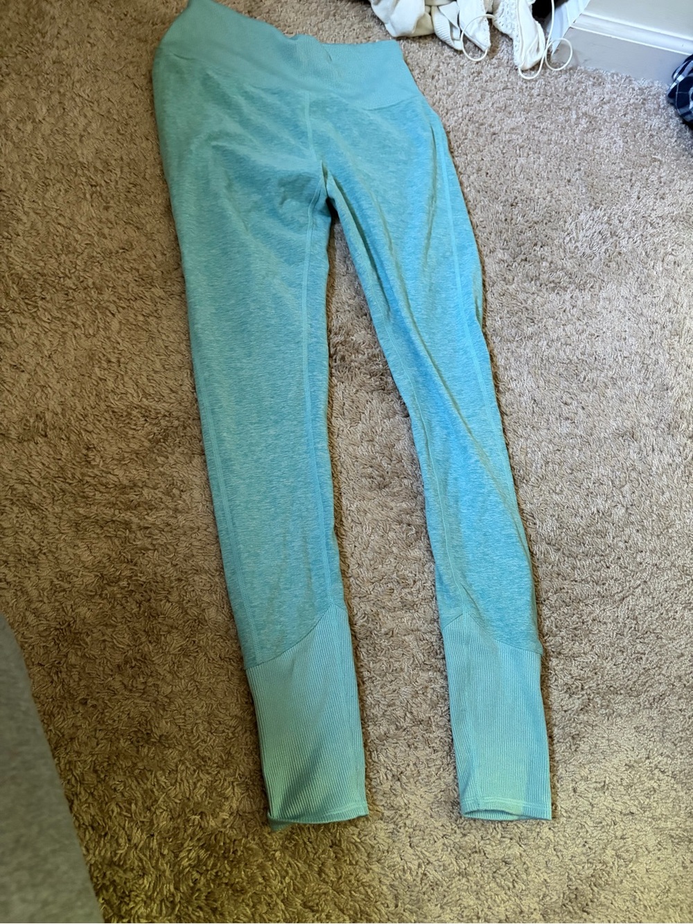 Alo Lightweight Heathered Aqua green/blue leggings size medium